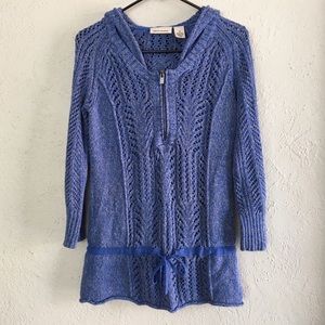 DKNY Hooded Knit Sweater